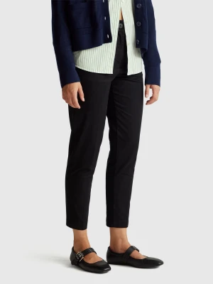 Benetton, Slim Fit Trousers, Black, Women United Colors of Benetton
