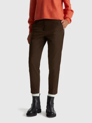 Benetton, Slim Fit Trousers, Brown, Women United Colors of Benetton
