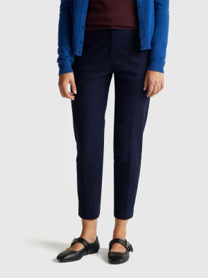 Benetton, Slim Fit Trousers, Dark Blue, Women United Colors of Benetton