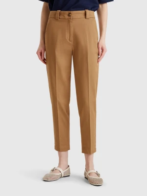 Benetton, Slim Fit Trousers, Camel, Women United Colors of Benetton