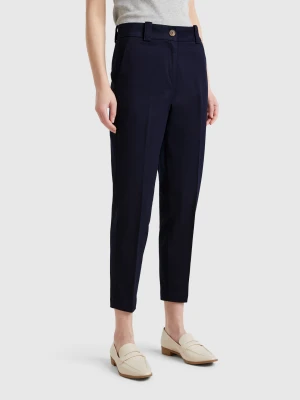 Benetton, Slim Fit Trousers, size , Dark Blue, Women United Colors of Benetton