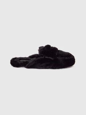 Benetton, Slippers In Faux Fur, size 36, Black, Women United Colors of Benetton