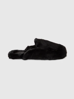 Benetton, Slippers In Synthetic Fur, Size: 41, Black, Women United Colors of Benetton