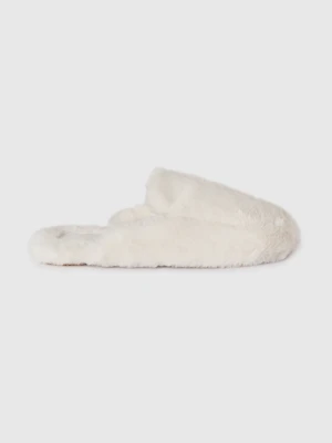 Benetton, Slippers In Synthetic Fur, Size: 41, Creamy White, Women United Colors of Benetton
