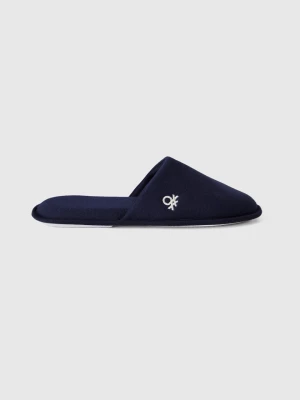 Benetton, Slippers With Logo Embroidery, size 36-37, Dark Blue, Men United Colors of Benetton