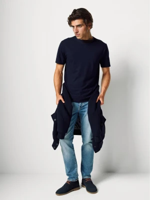 Benetton, Slub Cotton T-shirt, Size: XS, Dark Blue, Men United Colors of Benetton