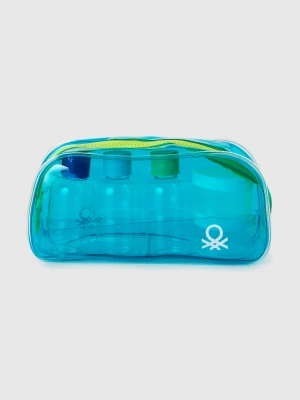 Benetton, Small Beauty Case In Pvc, Size: OS, Blue, Women United Colors of Benetton