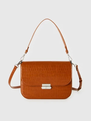 Benetton, Small Brown Be Bag With Coconut Print, Size: OS, Women United Colors of Benetton