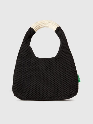 Benetton, Small Crochet Shoulder Bag, size OS, Black, Women United Colors of Benetton