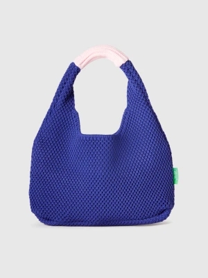 Benetton, Small Crochet Shoulder Bag, size OS, Bright Blue, Women United Colors of Benetton