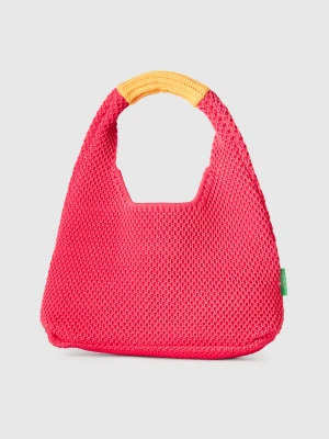 Benetton, Small Crochet Shoulder Bag, size OS, Fuchsia, Women United Colors of Benetton