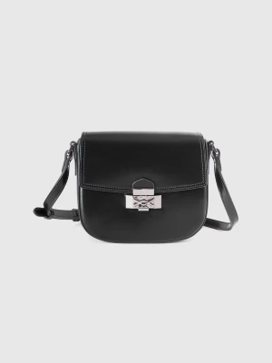 Benetton, Small Crossbody Bag In Synthetic Patent Leather, size OS, Black, Women United Colors of Benetton