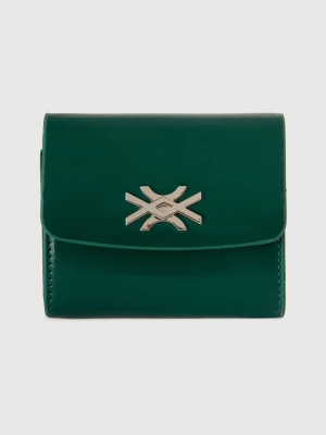 Benetton, Small Wallet In Synthetic Patent Leather, size OS, Dark Green, Women United Colors of Benetton