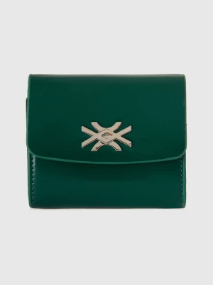 Benetton, Small Wallet In Synthetic Patent Leather, size OS, Dark Green, Women United Colors of Benetton