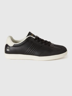 Benetton, Sneakers In Imitation Leather And Suede, Size: 35, Black, Kids United Colors of Benetton