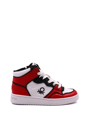 Benetton Sneakersy w kolorze biało-czerwonym rozmiar: 31