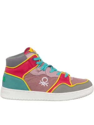 Benetton Sneakersy w kolorze jasnoróżowo-różowo-turkusowym rozmiar: 36