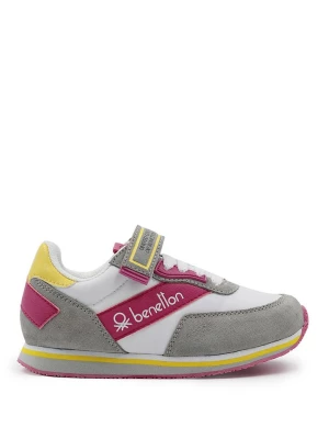 Benetton Sneakersy w kolorze szaro-różowo-białym rozmiar: 32