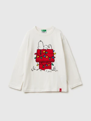 Benetton, Snoopy ©peanuts Christmas T-shirt, Size: S, Creamy White, Kids United Colors of Benetton