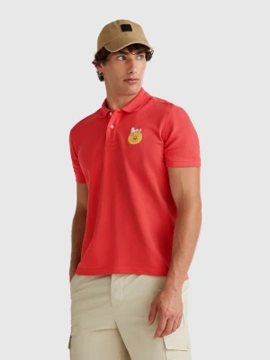 Benetton, Snoopy Regular Fit Polo ©peanuts, size XL, Brick Red, Men United Colors of Benetton