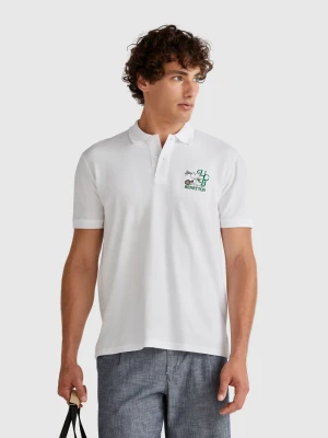 Benetton, Snoopy Regular Fit Polo ©peanuts, size XL, White, Men United Colors of Benetton