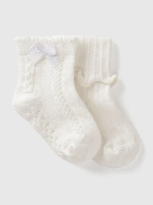 Benetton, Sock Set In Cotton Blend, Size: 74, Creamy White, Kids United Colors of Benetton