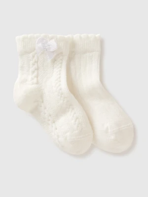 Benetton, Sock Set In Cotton Blend, Size: 74, Creamy White, Kids United Colors of Benetton