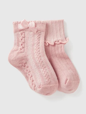 Benetton, Sock Set In Cotton Blend, Size: 74, Soft Pink, Kids United Colors of Benetton