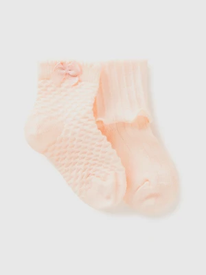 Benetton, Sock Set In Organic Cotton Blend, size 50, Soft Pink, Kids United Colors of Benetton