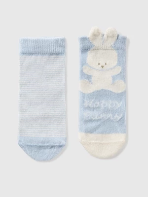 Benetton, Sock Set With Stripes And Bunny, size 62, Sky Blue, Kids United Colors of Benetton