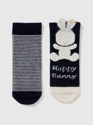 Benetton, Sock Set With Stripes And Bunny, size 74, Dark Blue, Kids United Colors of Benetton