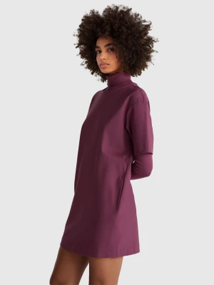 Benetton, Soft Dress In Stretch Viscose Blend, Size: XXS, Plum, Women United Colors of Benetton
