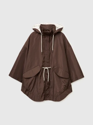 Benetton, Soft Jacket With Hood, Size: XS, Brown, Women United Colors of Benetton