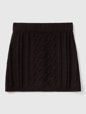 Benetton Spódnica dzianinowa w kolorze czarnym rozmiar: 122