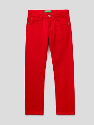 Benetton Spodnie chino w kolorze czerwonym rozmiar: 150