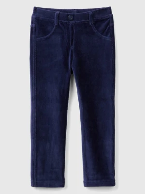 Benetton Spodnie sztruksowe w kolorze granatowym rozmiar: 82