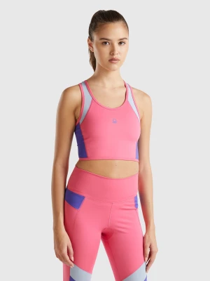 Benetton, Sports Bra Top With Recycled Fabric, size XS, Fuchsia, Women United Colors of Benetton