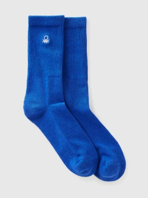 Benetton, Sporty Socks In Cotton Blend, size 36-41, Bright Blue, Women United Colors of Benetton