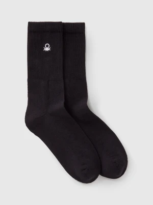 Benetton, Sporty Socks In Organic Stretch Cotton, size 36-41, Black, Women United Colors of Benetton