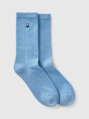 Benetton, Sporty Socks In Organic Stretch Cotton, size 36-41, Bright Blue, Women United Colors of Benetton