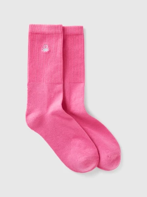 Benetton, Sporty Socks In Organic Stretch Cotton, size 36-41, Fuchsia, Women United Colors of Benetton