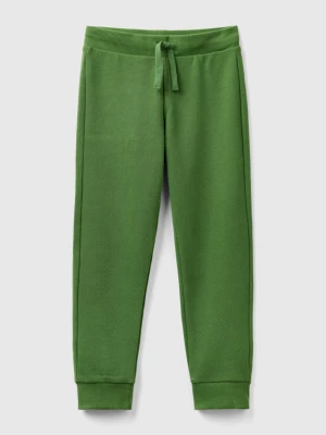 Benetton, Sporty Trousers With Drawstring, size L, Military Green, Kids United Colors of Benetton