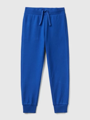 Benetton, Sporty Trousers With Drawstring, size M, Bright Blue, Kids United Colors of Benetton