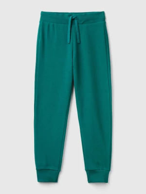 Benetton, Sporty Trousers With Drawstring, size M, Dark Green, Kids United Colors of Benetton