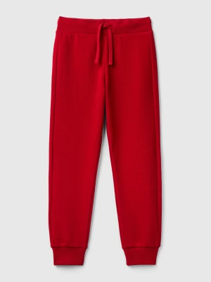 Benetton, Sporty Trousers With Drawstring, size M, Red, Kids United Colors of Benetton