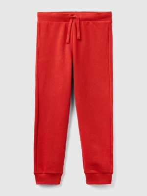 Benetton, Sporty Trousers With Drawstring, size S, Brick Red, Kids United Colors of Benetton