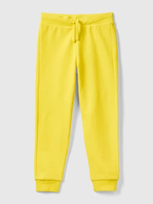 Benetton, Sporty Trousers With Drawstring, size XL, Yellow, Kids United Colors of Benetton