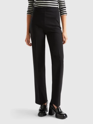 Benetton, Straight Cut Classic Trousers, size , Black, Women United Colors of Benetton