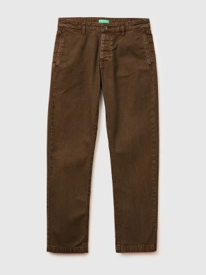 Benetton, Straight Fit Chinos, Brown, Men United Colors of Benetton