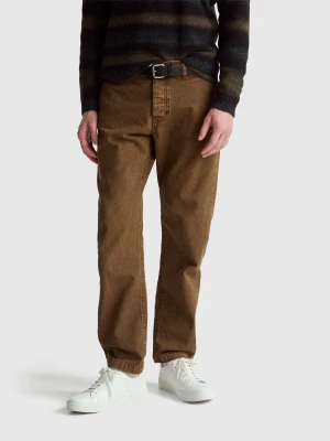 Benetton, Straight Fit Chinos, Brown, Men United Colors of Benetton
